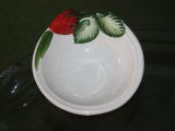 Porcelæn Jordbærskåle/dybe tallerkener – 4 stk samlet – Italiensk